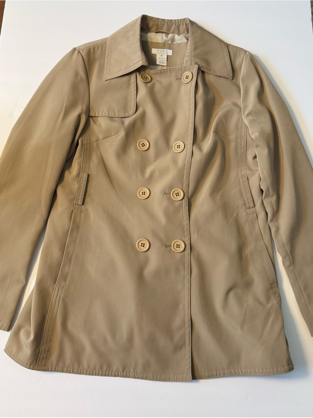 ALFRED SUNG Khaki Double-Breasted Trench Coat